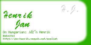 henrik jan business card